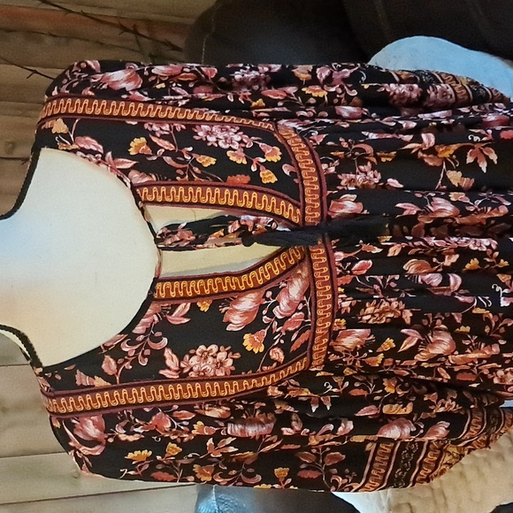 Ladies Rachel Zoe Top Blouse Baby Doll Tunic Boho Style Short Sleeves Size M - Picture 2 of 8